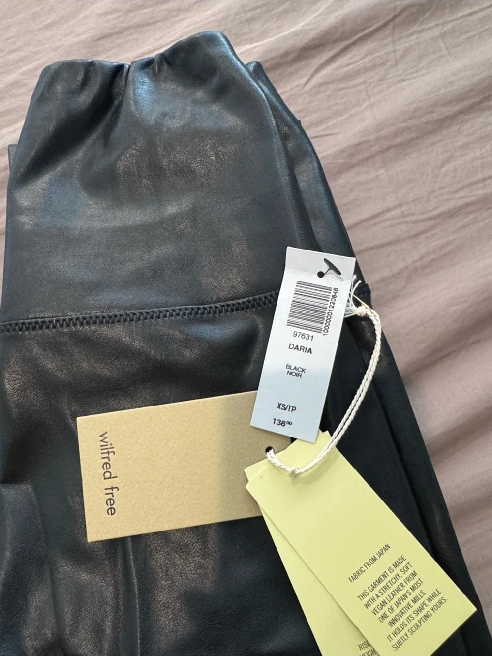 Aritzia Black Faux Leather High-Rise Leggings
